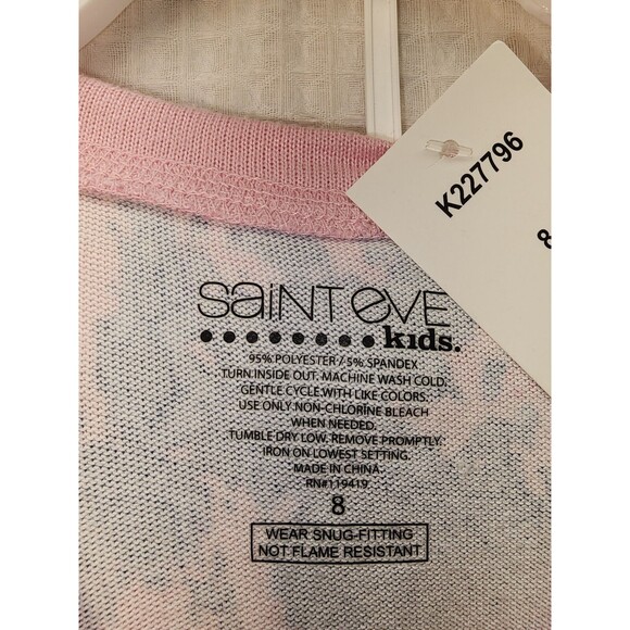 Saint Eve Pajama Set Girls Size 8 Tie Dye Long Sleeve Lightweight Loungewear - Picture 3 of 5